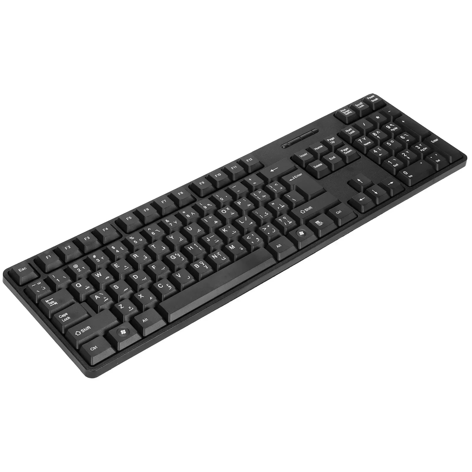 Durable USB mechanical keyboard, smooth typing, bilingual Arabic-English