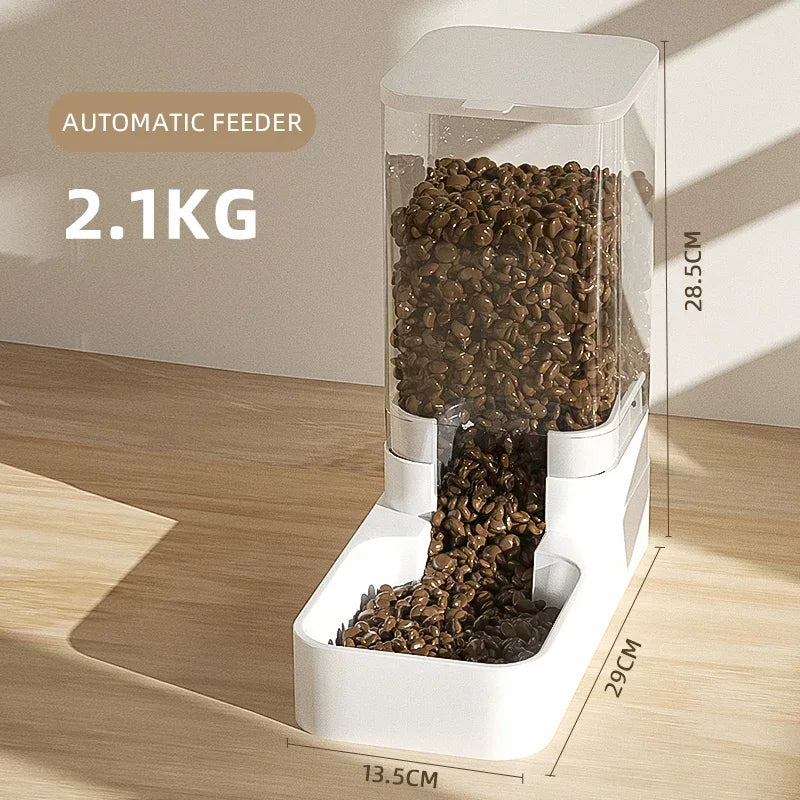 Pet automatic feeder cat water dispenser dog bowl medium-sized dog feeding water feeding basin combination food storage bucket - Daisan Mart