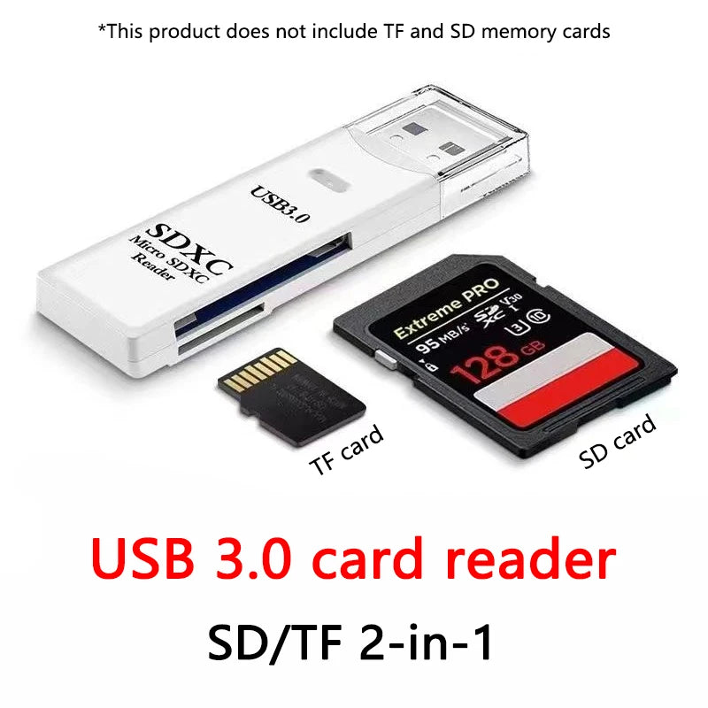 2-in-1 USB 3.0 High Speed ​​Memory Card Reader