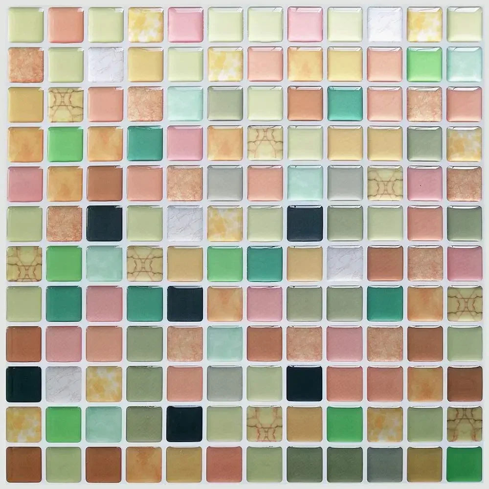 Crystal Mosaic Tile Wall Sticker 5/10PCS 3D Self Adhesive Waterproof DIY Backsplash Wallpaper Bathroom Kitchen Home Decoration