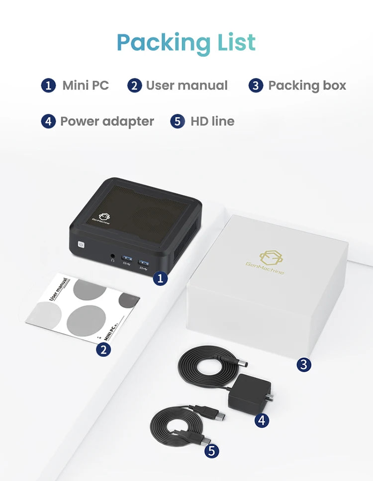 GenMachine New Mini PC AMD 3750H CPU Windows 11 Ryzen DDR4 USB WIFI 5 1000M AMD NUC Gaming Diy Gaming Computer Ordenador