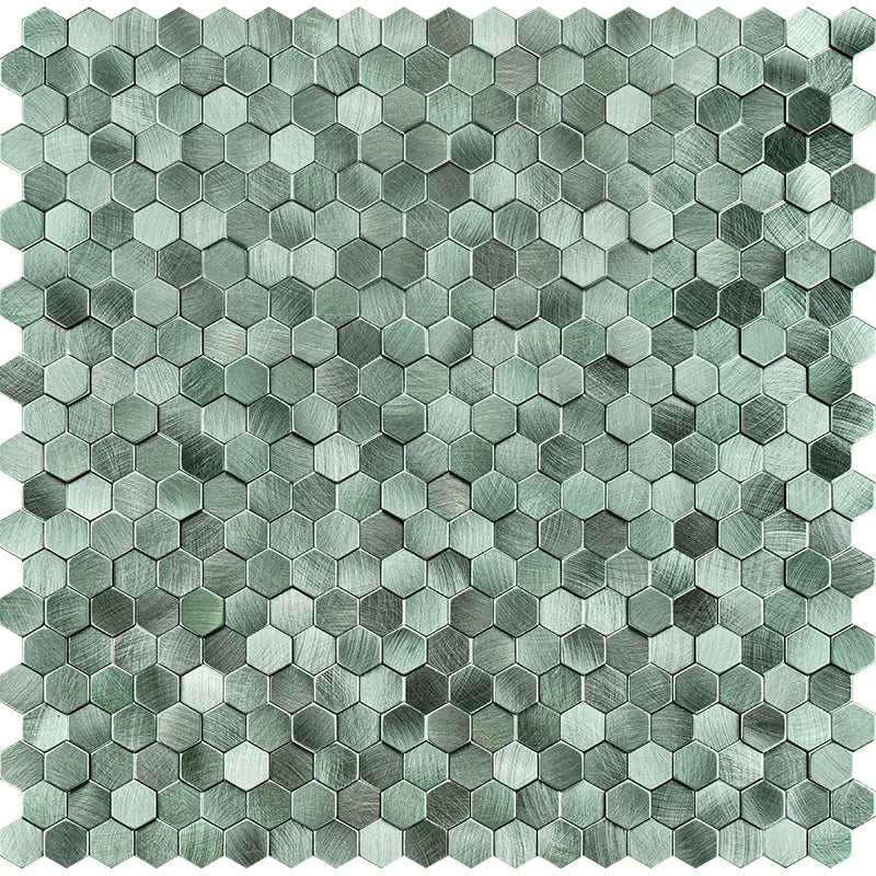 Mosaic Decorative Wall Stickers Aluminum-plastic Panel Self-Adhesive Moisture-proof Fireproof Bathroom Hexagon Tile Decoration