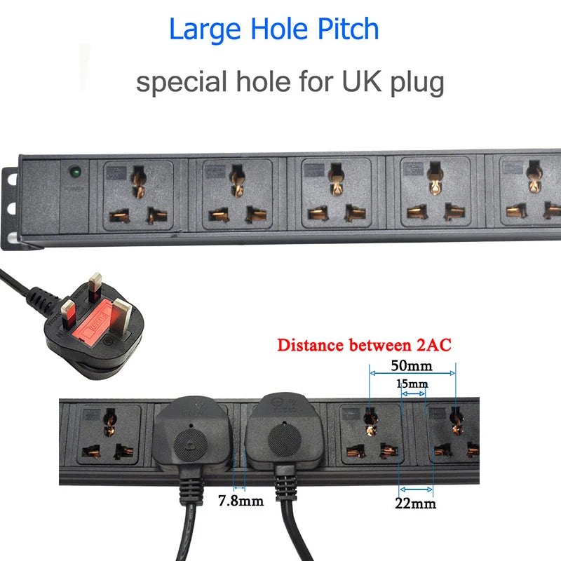 Ổ Cắm PDU Đa Năng 2-8 Lỗ, Phích UK, Chất Lượng Cao - Daisan Mart