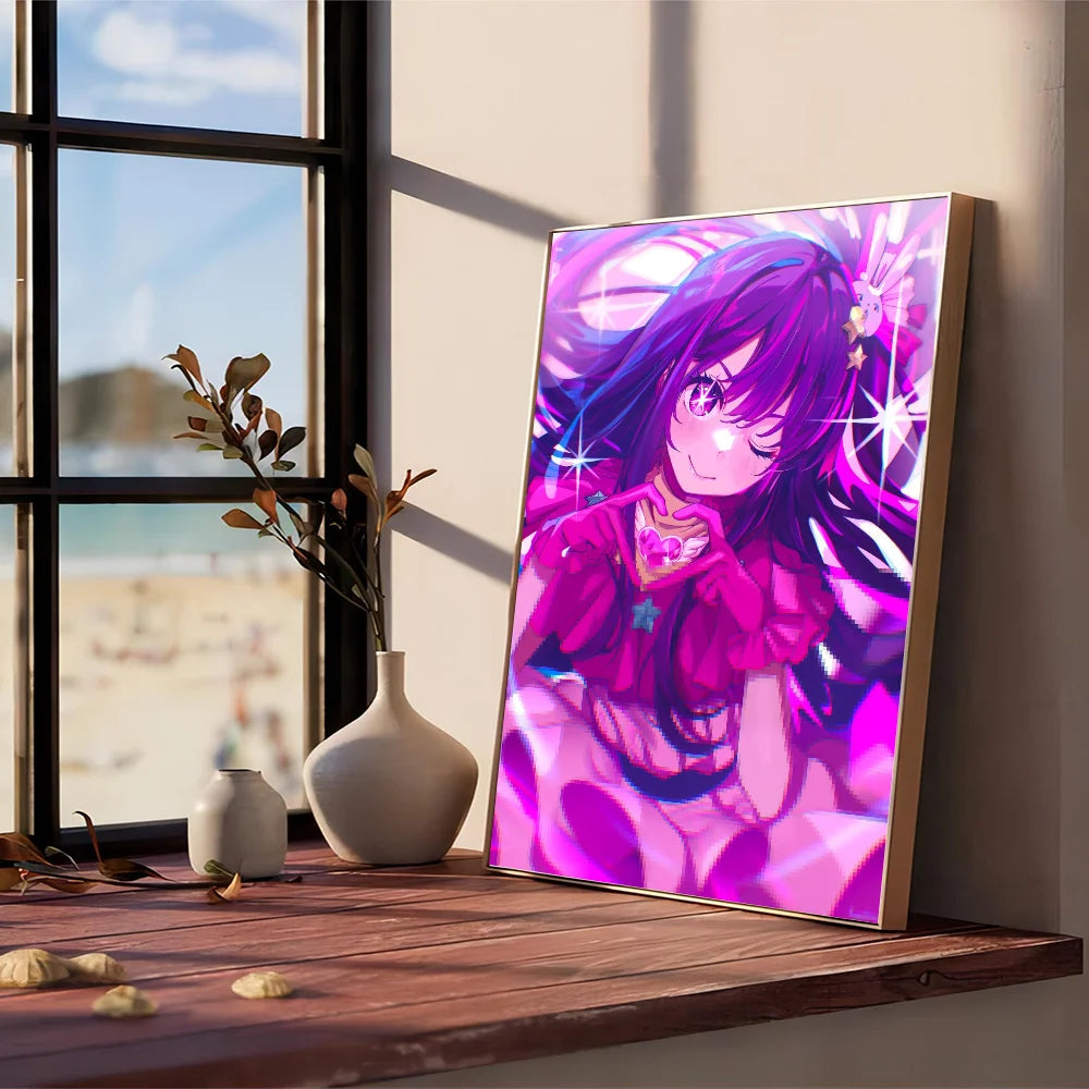Japan Pop Anime Oshi No Ko DIY Sticky Poster Waterproof Paper Sticker Coffee House Bar Stickers Wall Painting