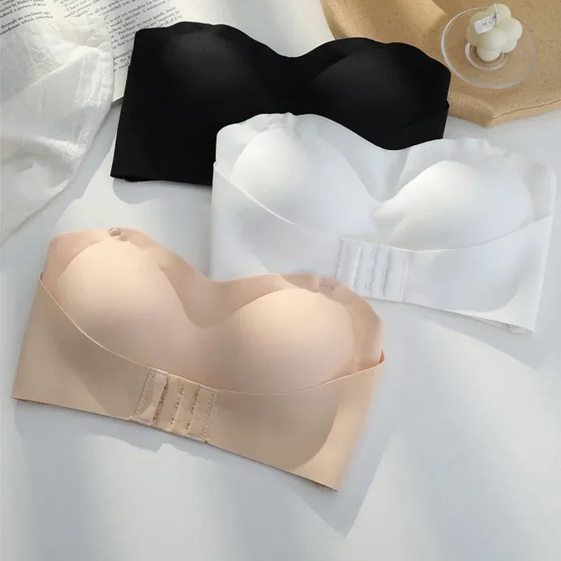 Women's hidden breast lift wireless bra, large size