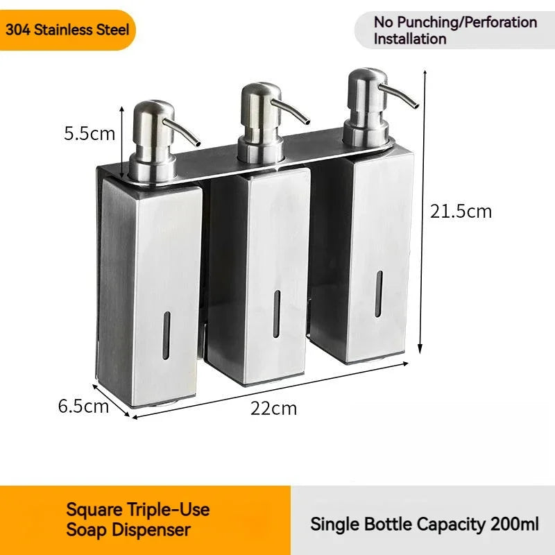 Bình Xà Phòng Inox 200ml Treo Tường Hiện Đại - Daisan Mart