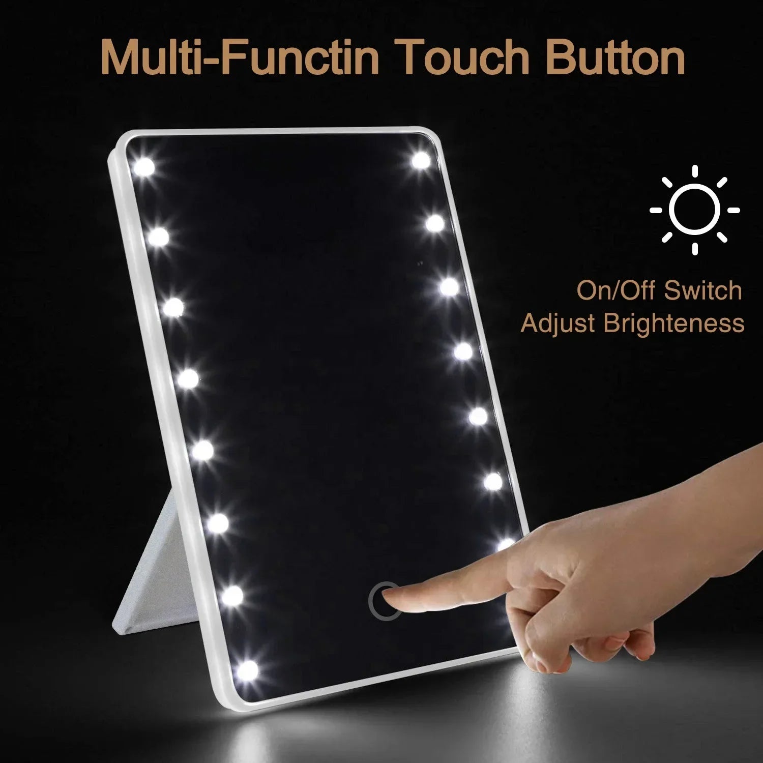 16-Light Adjustable Touch LED Makeup Mirror
