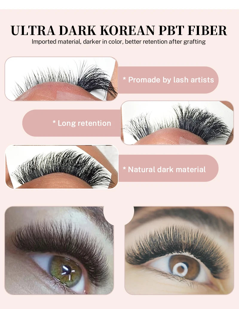 500-Cluster Thick Eyelash Extension Fan – Convenient Built-in Fan