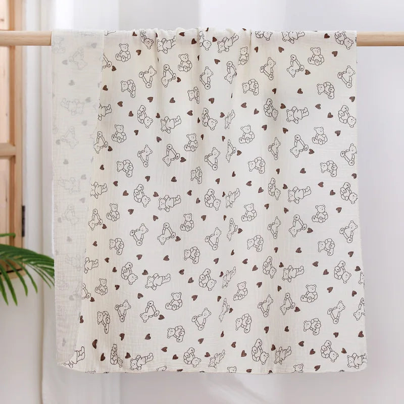 Multi-Purpose Cotton Muslin Newborn Baby Swaddle Blanket For Mother And Baby