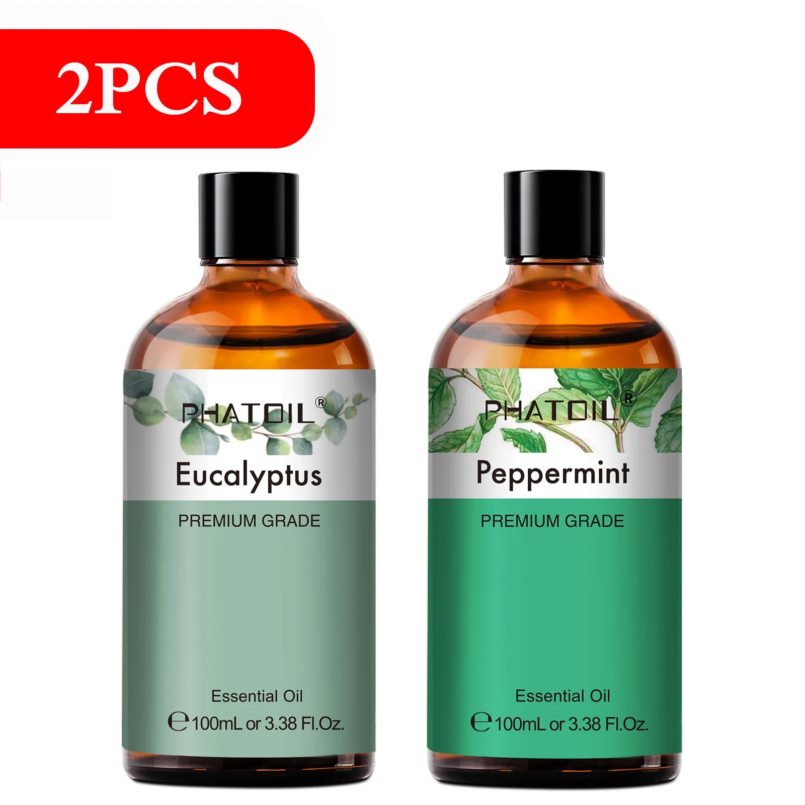 PHATOIL 100ML Eucalyptus Rose Essential Oils Lavender Indian Sandalwood Bergamot Cinnamon Lemongrass Essential Oils For Skin - Daisan Mart