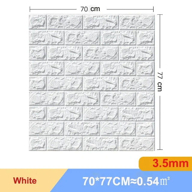 10 Pcs 3D Peel and Stick Wall Stickers Home Decor Living Room Waterproof Foam Vinyl PVC 70X77CM Self Adhesive Panels Wallpaper
