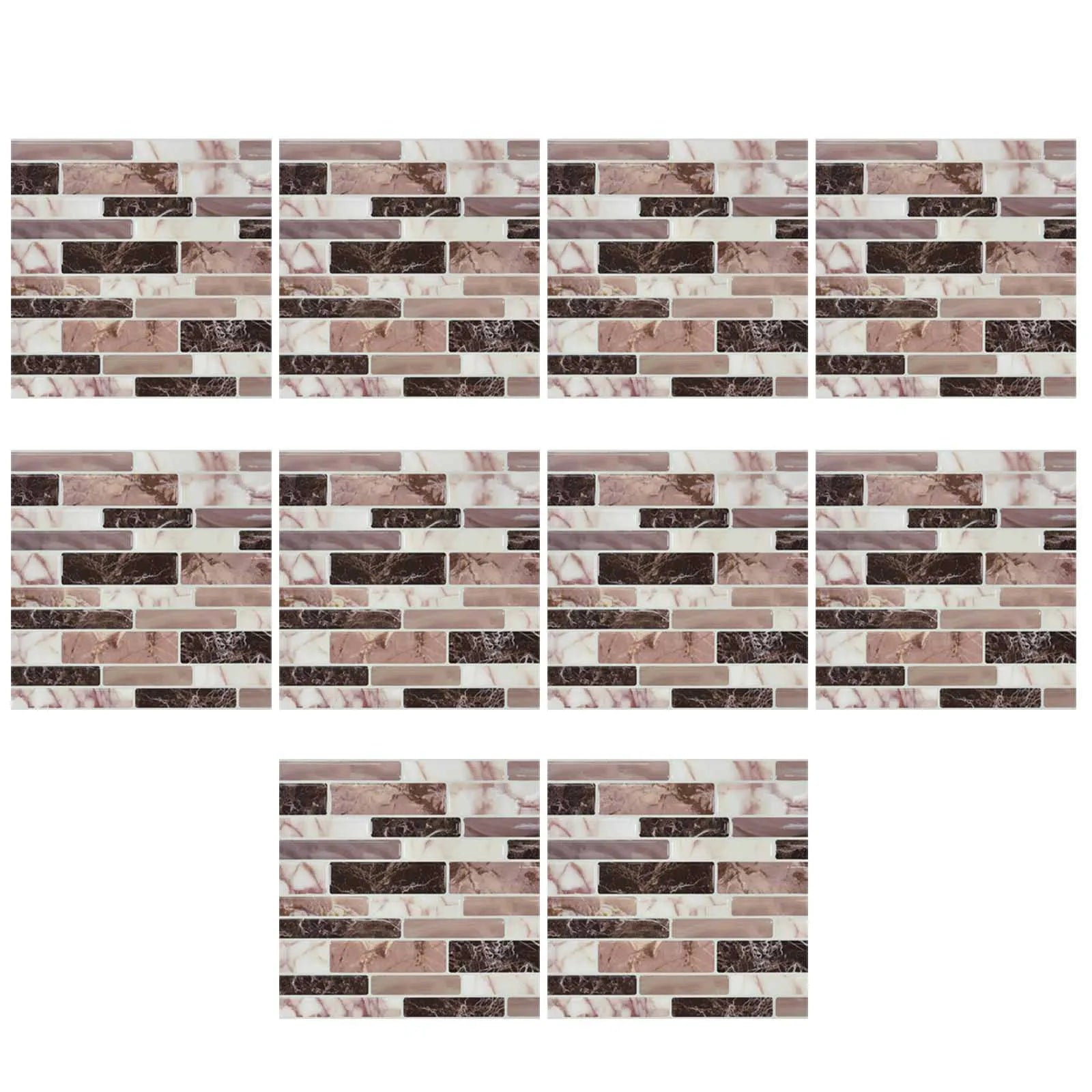 Free Shiping Self Adhesive 3d Tile Stickers 10 Sheets Kitchen Bathroom Wall Decor For Tile Waistline Kitchen Living Room