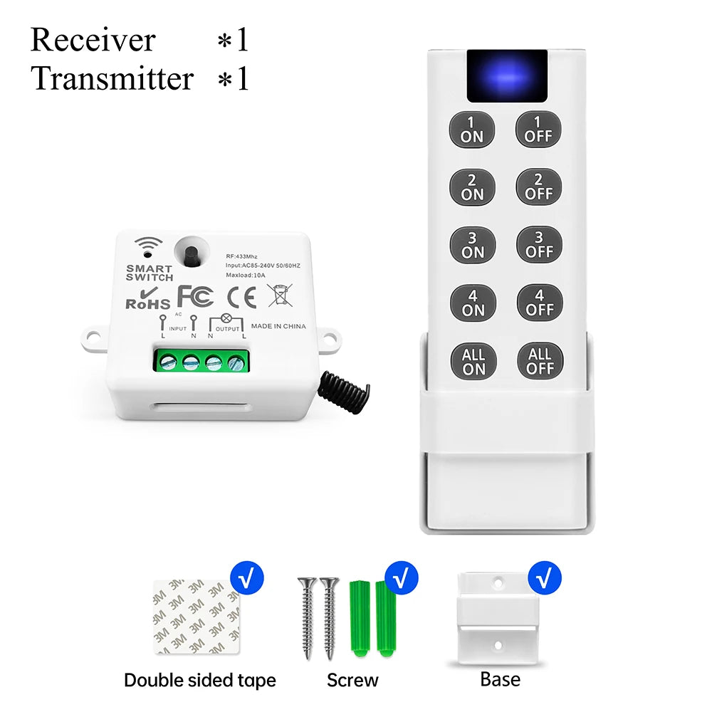 Smart Switch RF 4in1 Remote Control 433MHz