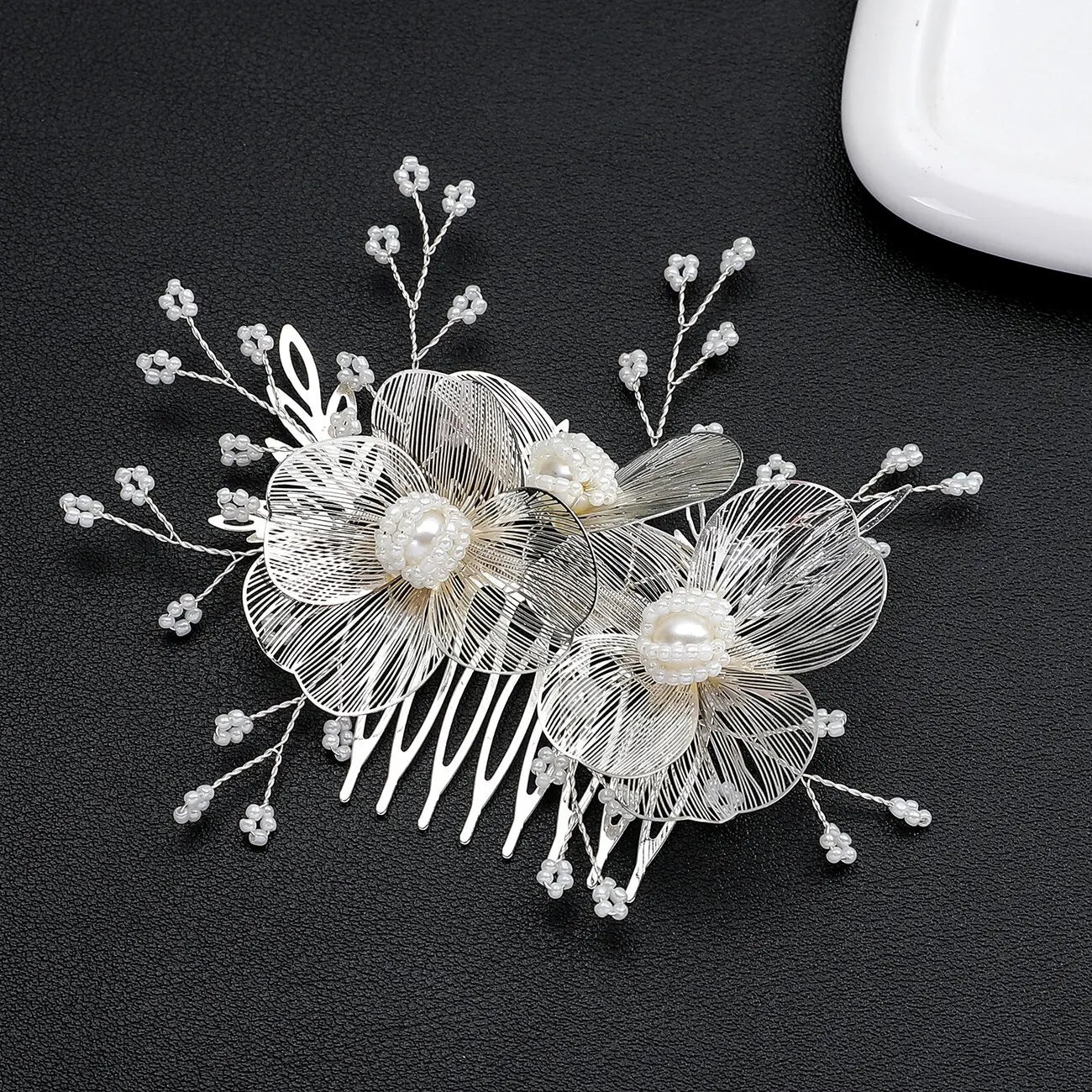 Bộ Kẹp Tóc Cưới Đính Hoa Ngọc Trai Thủ Công SLBRIDAL