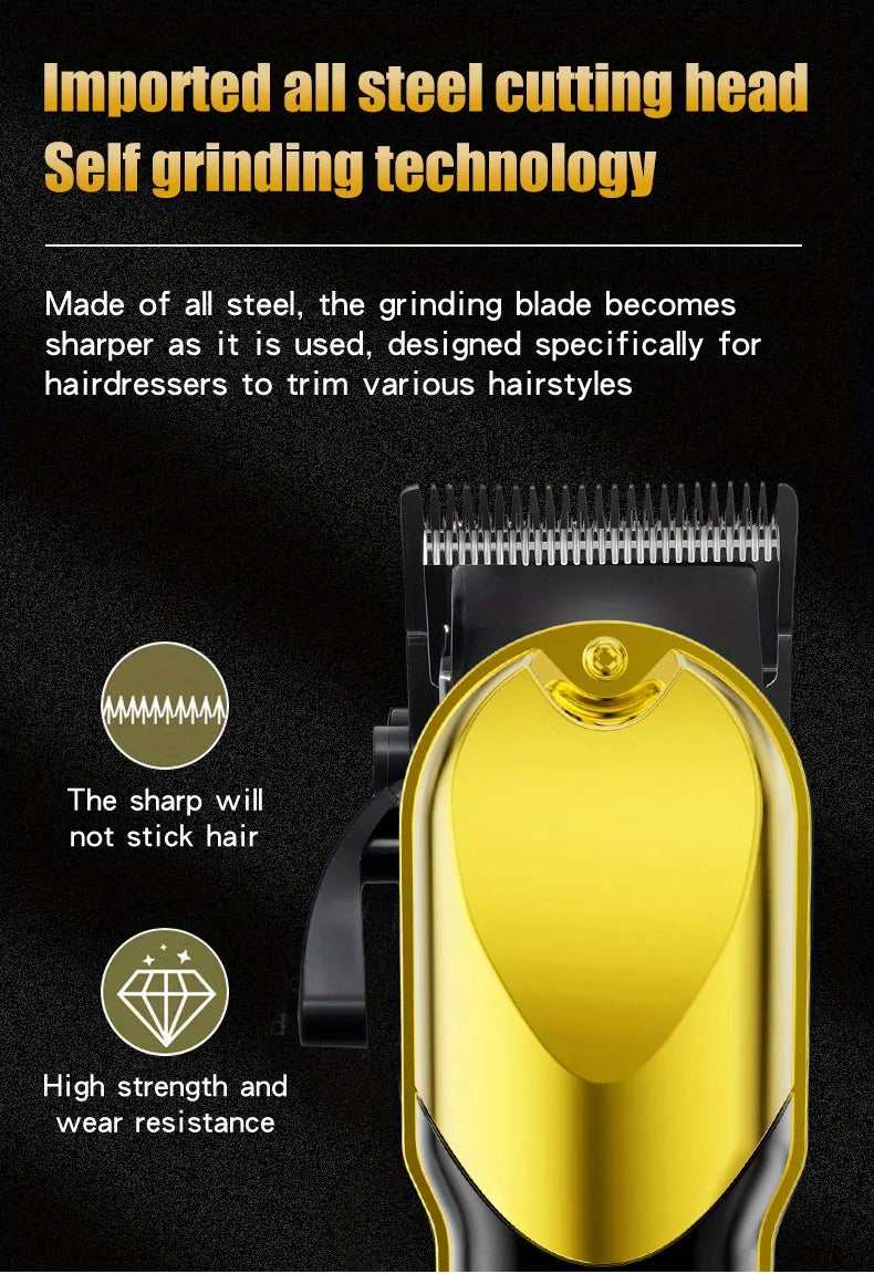 Bộ Tông Đơ Cắt Tóc Nam Chuyên Nghiệp LCD Sạc USB