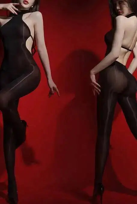 Sexy Backless Glossy Bodysuit 6D Horse Oil ZNZ1