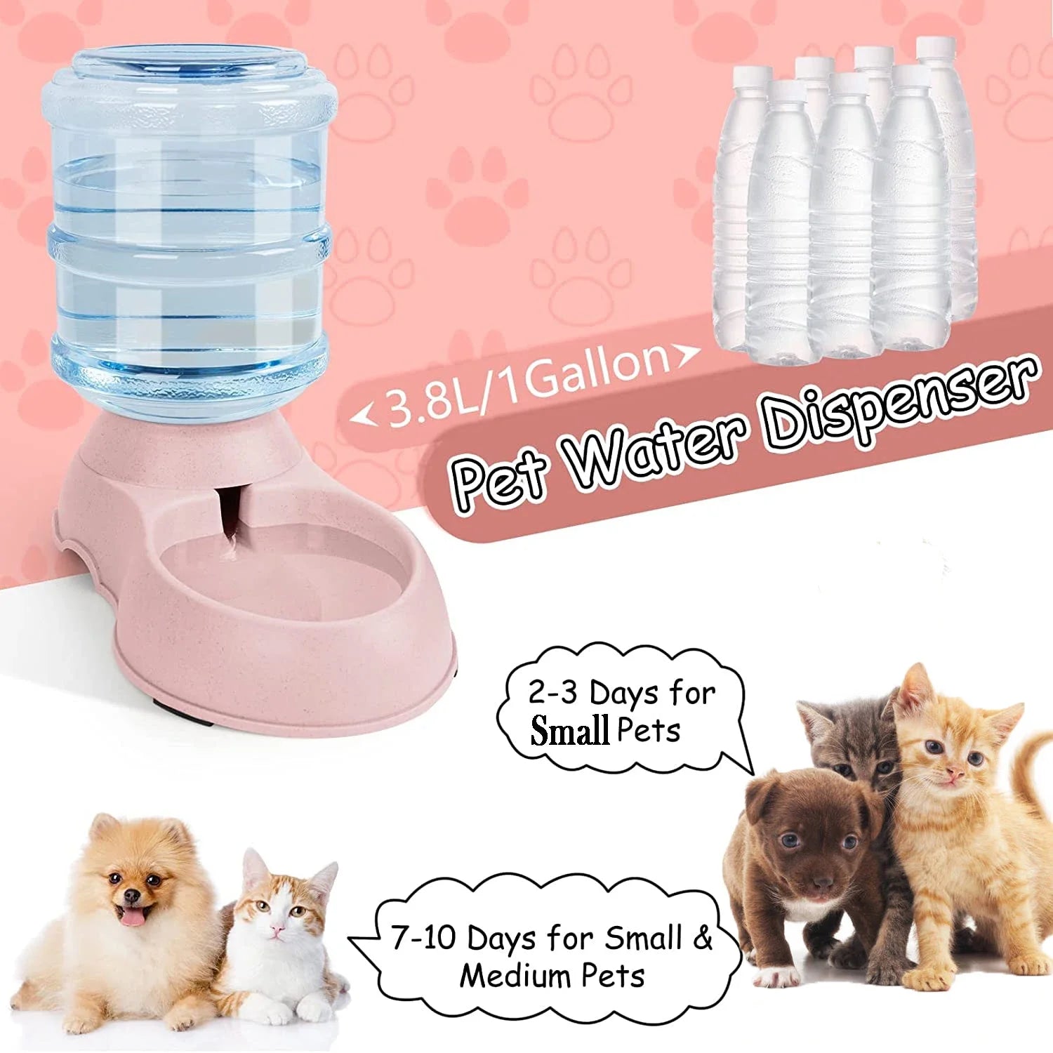 Automatic Water Dispenser Large Capacity Pet Feeder Small Dog Food Bowl  Cat Feeder Drinking Bowl Pet Feeding Drinker Water Bowl - Daisan Mart