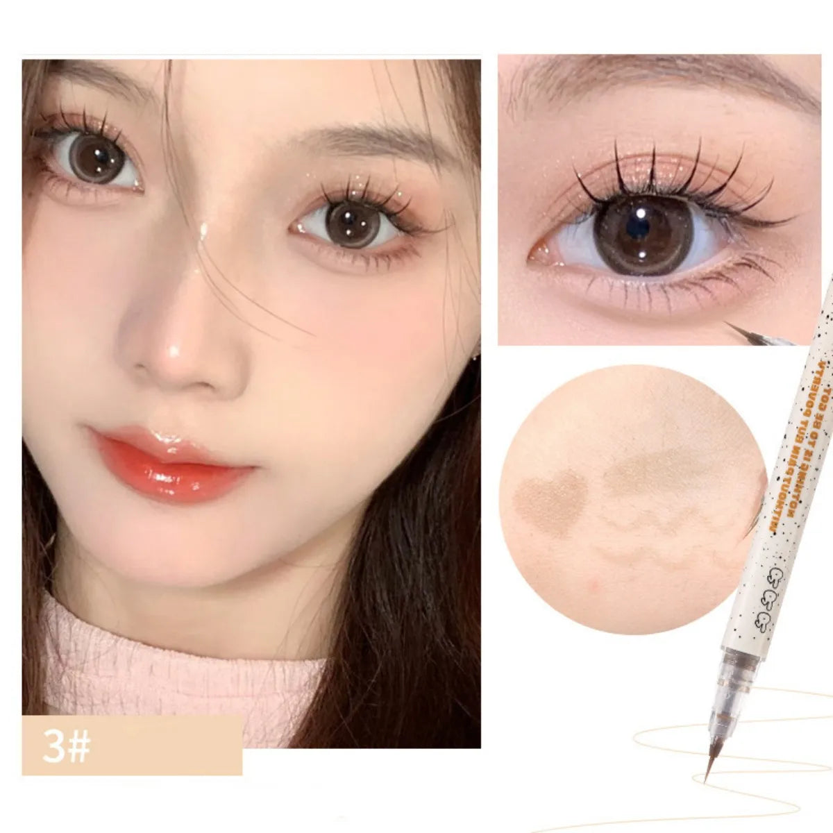 Super Thin 0.05mm Eyeliner, Long Lasting, Smudge-Proof, 4 Colors