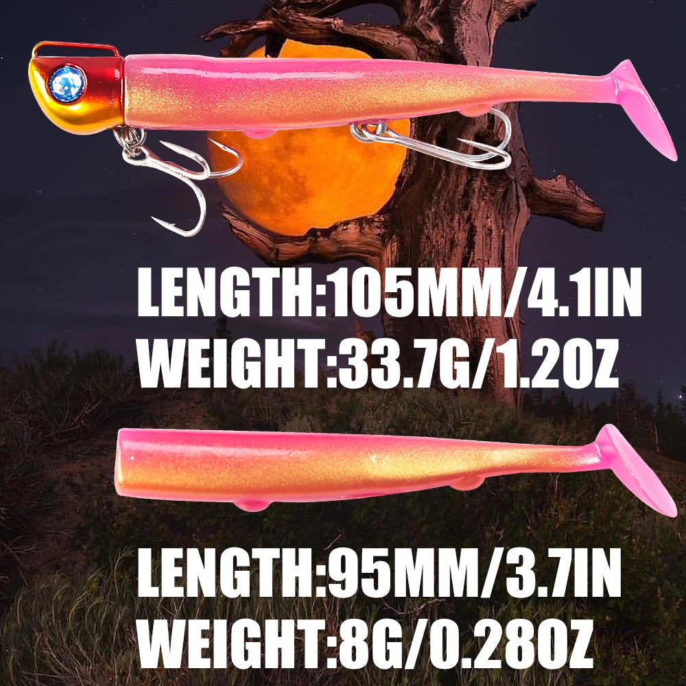 Mồi Câu Mềm B&U 105mm Đuôi Đen Minnow 33.7g