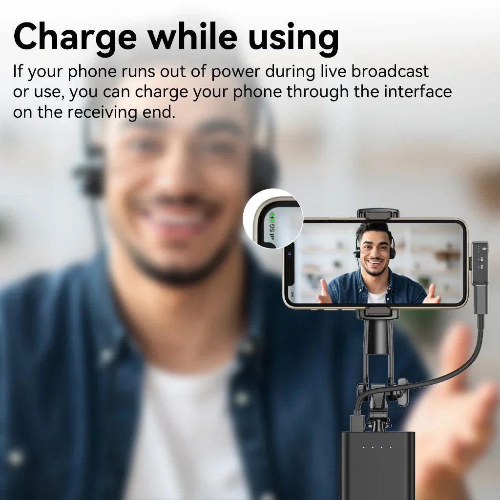 Wireless Lavalier Microphone with Noise Canceling Professional Magnetic Microphone for Studio Recording Interview Live Broadcast