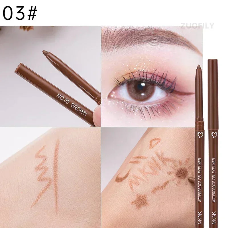Black Brown Matte Gel Eyeliner Smudge-proof, Quick-drying, Long-lasting