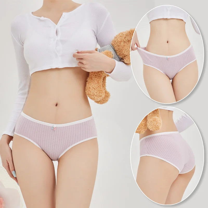 Sexy Cotton Women's Underwear 4 Pieces - Sports String