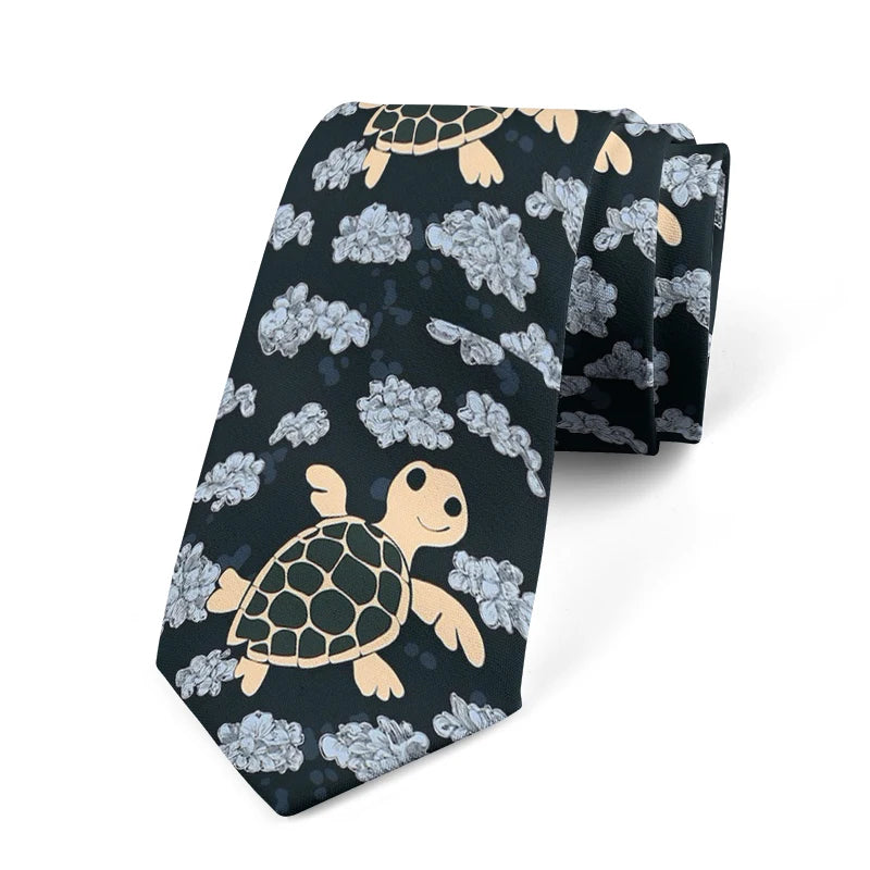 趣味卡通烏龜領帶，時尚配件