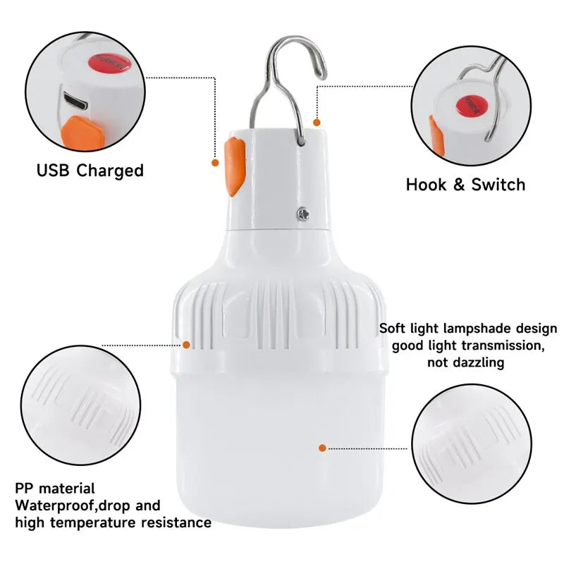 Super Bright Convenient USB Rechargeable LED Camping Light