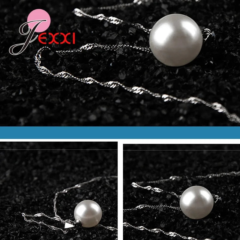 Noble 925 Silver Pearl Jewelry Set for Party