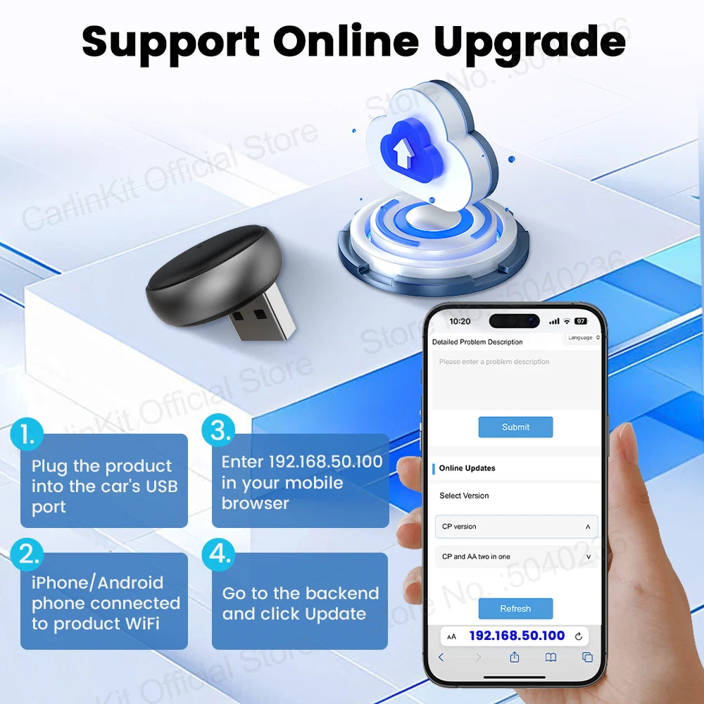 New CarlinKit 5.0 Mini Ultra3 Wireless Android Auto CarPlay 2-In-1 Wireless Adapter WIFI BLE Auto Connect Smart Mini Box For Car - Daisan Mart