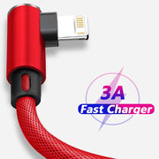 90 Degree Fast Charging Cable 2m/3m Length For iPhone 6s-14