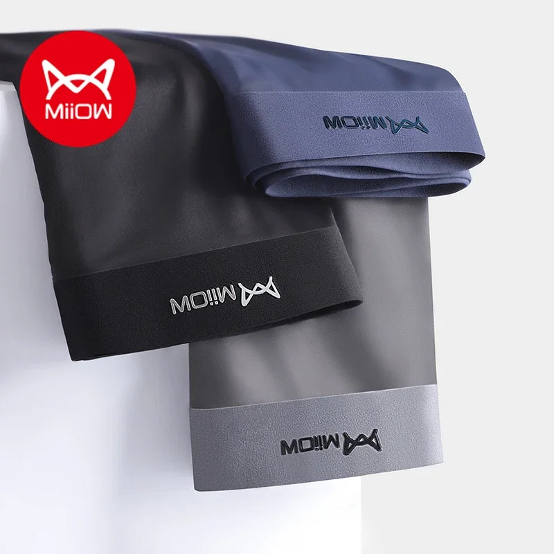 MiiOW Men's Underwear 3PCS Cold Silk Antibacterial L-5XL