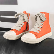 Unisex Autumn Winter High-Top Orange Sneakers Fashion