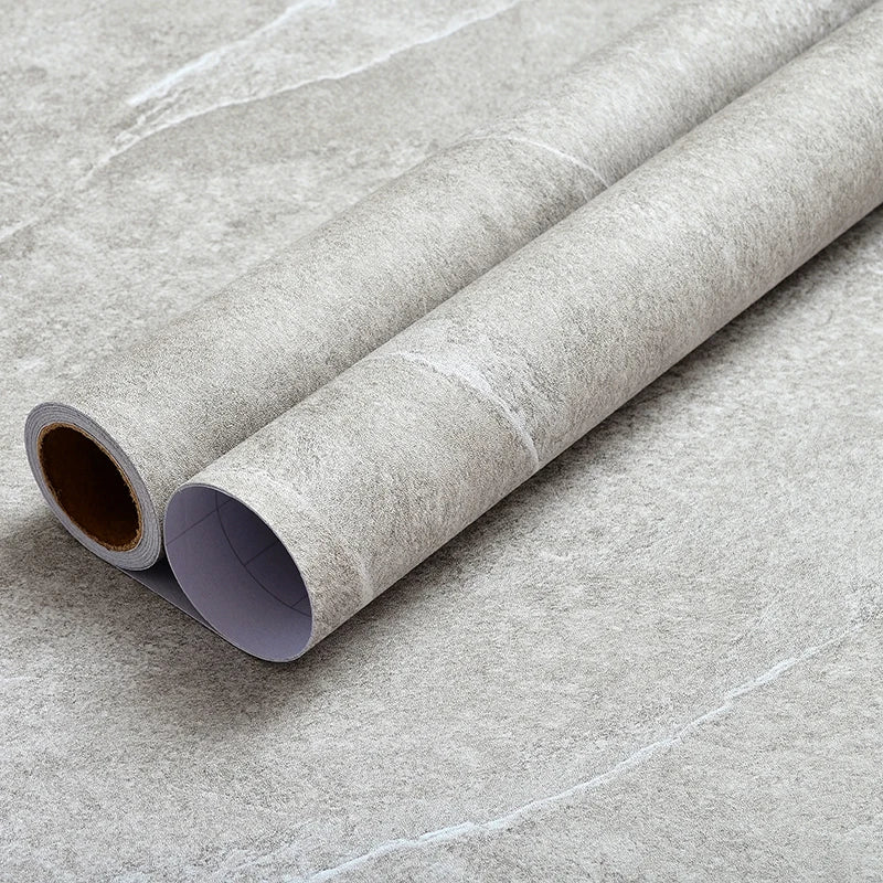 Retro Gray PVC Cement Wallpaper Self-Adhesive Waterproof Dark Gray Concrete Effect For Bedroom Living Room Decoration Stickers