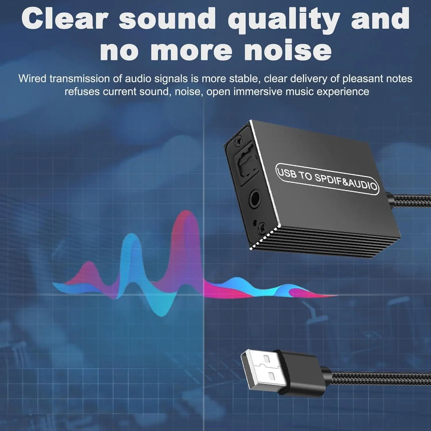 USB A sang TOSLINK & 3.5mm - Bộ chuyển âm thanh