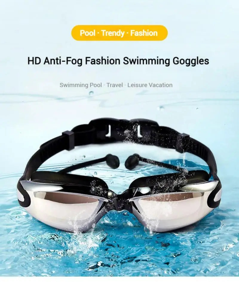 Kính Bơi Cận Thị HD Chống Mờ -8.0 Độ, Đa Dạng Tuỳ Chọn