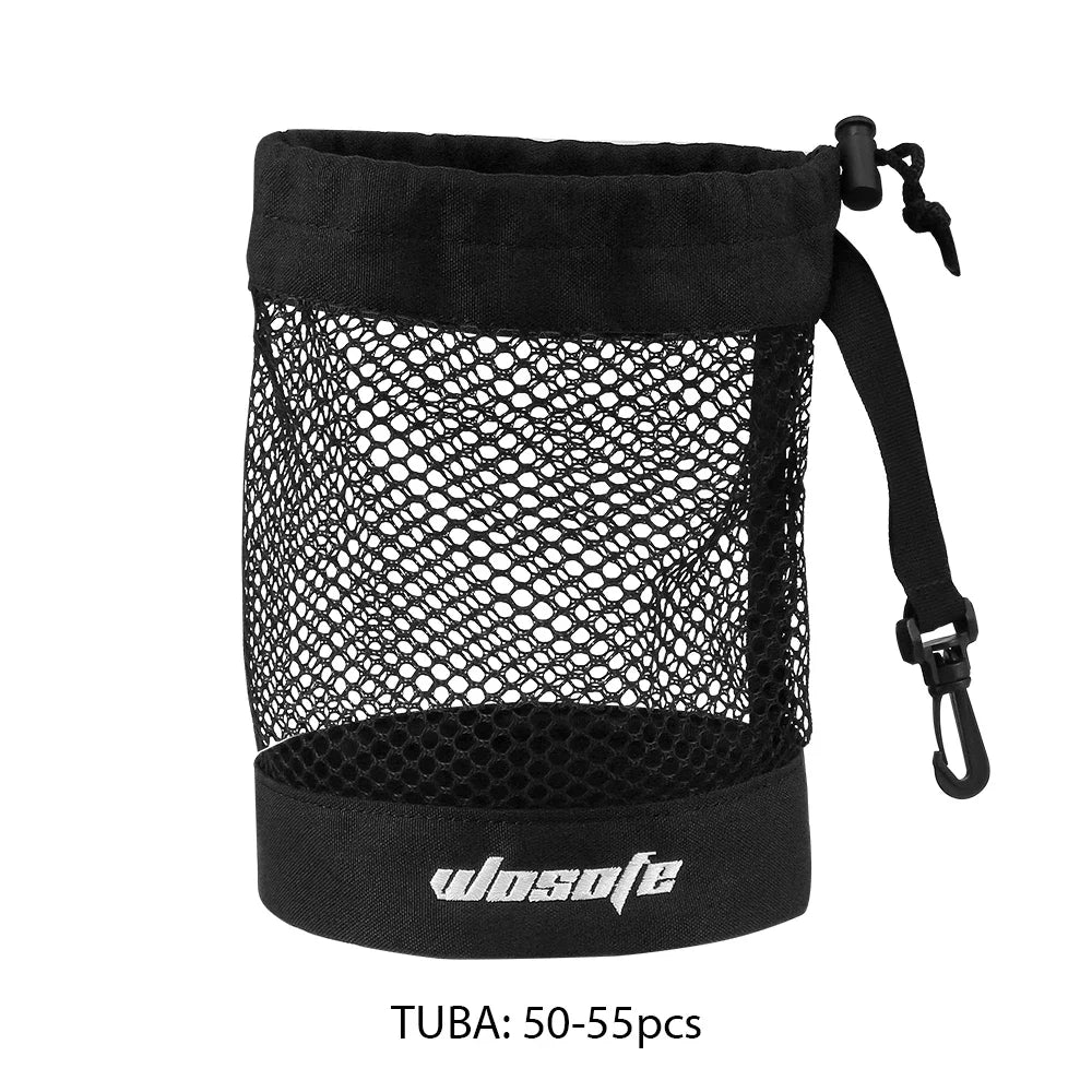 Black Mesh Golf Ball Bag with Convenient Hanging Hook