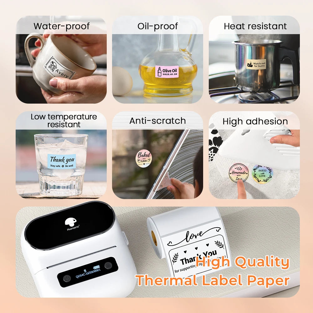 Phomemo M220 Label Printer 75mm Thermal Label Maker for Barcode Address Labeling Mailing File Folder Labels for Phone & PC - Daisan Mart