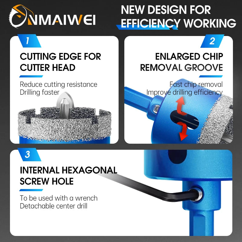 1pcs 18-110MM Diamond Coated Drill Bits Set Ceramic Glass Hole Saw with position drill for Glass Marble Granite Stone Porcelain
