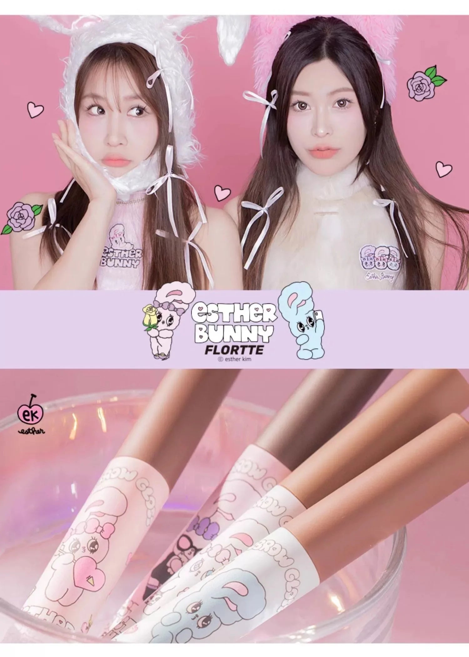 FLORTTE BUNNY Kem Nhuộm Chân Mày Lâu Trôi Tự Nhiên