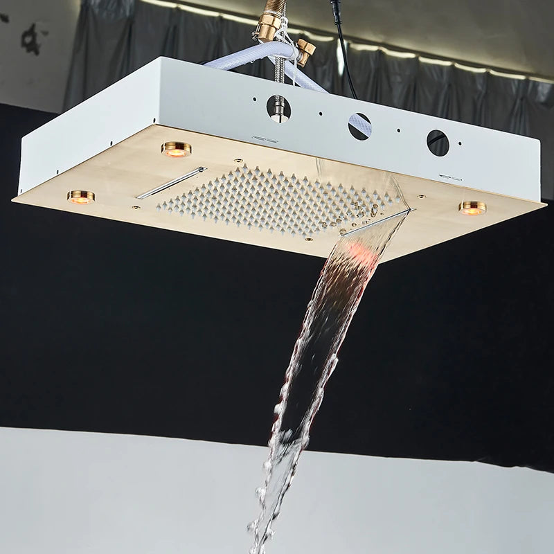 14x20 Inch LED Thermostatic Shower System With Hand Shower