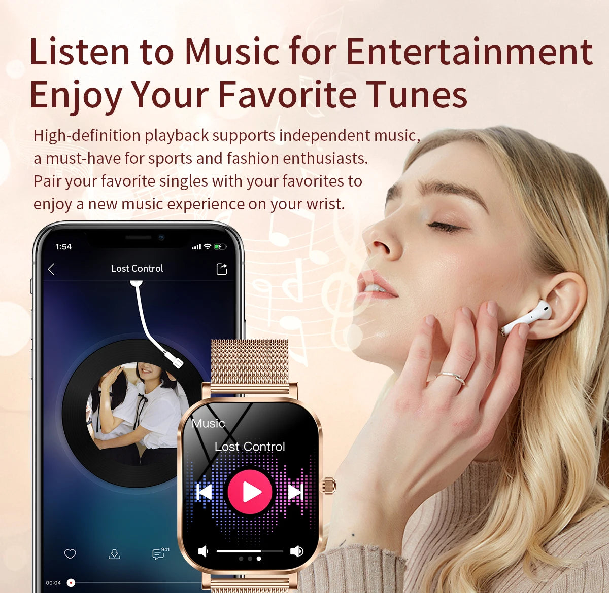 Đồng Hồ Thông Minh Nữ 2025 Cảm Ứng Gọi Bluetooth