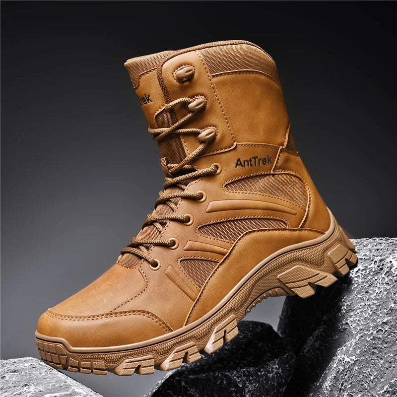 Men's Fashion Boots - Motocross Style High-Top Boots