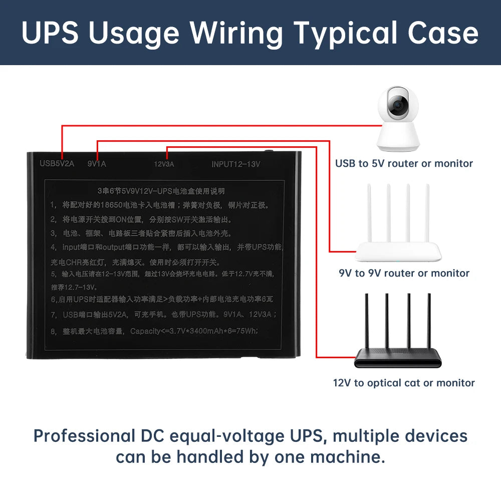Self-Assembling UPS Battery Box 6x18650 Multi-Voltage