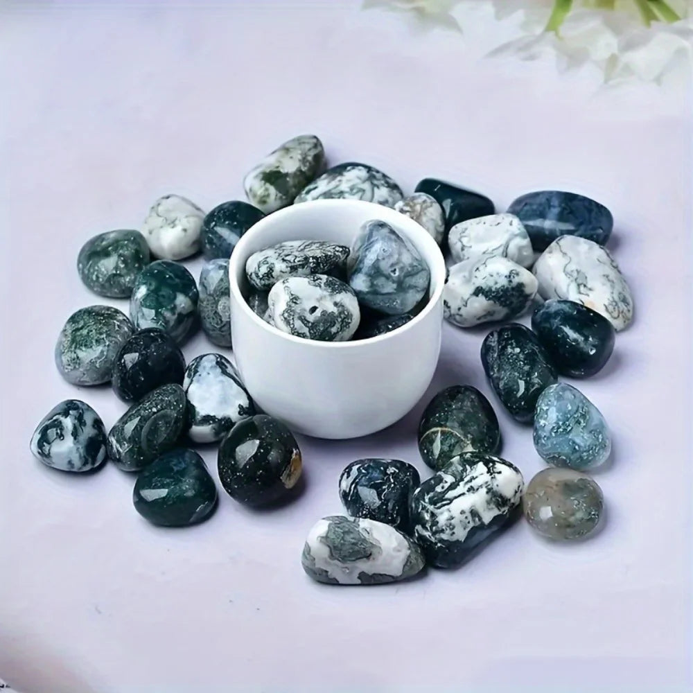 Natural Moss Quartz Stone 200g for Aquarium Decoration