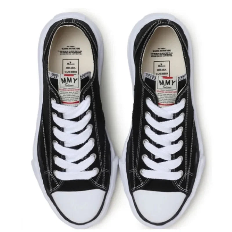 Classic I.TxMMY Dissolved Vulcanized Sole Canvas Shoes Mihara Lace up Retro Casual Sports Shoes Yasuhiro Unisex Couple Sneakers