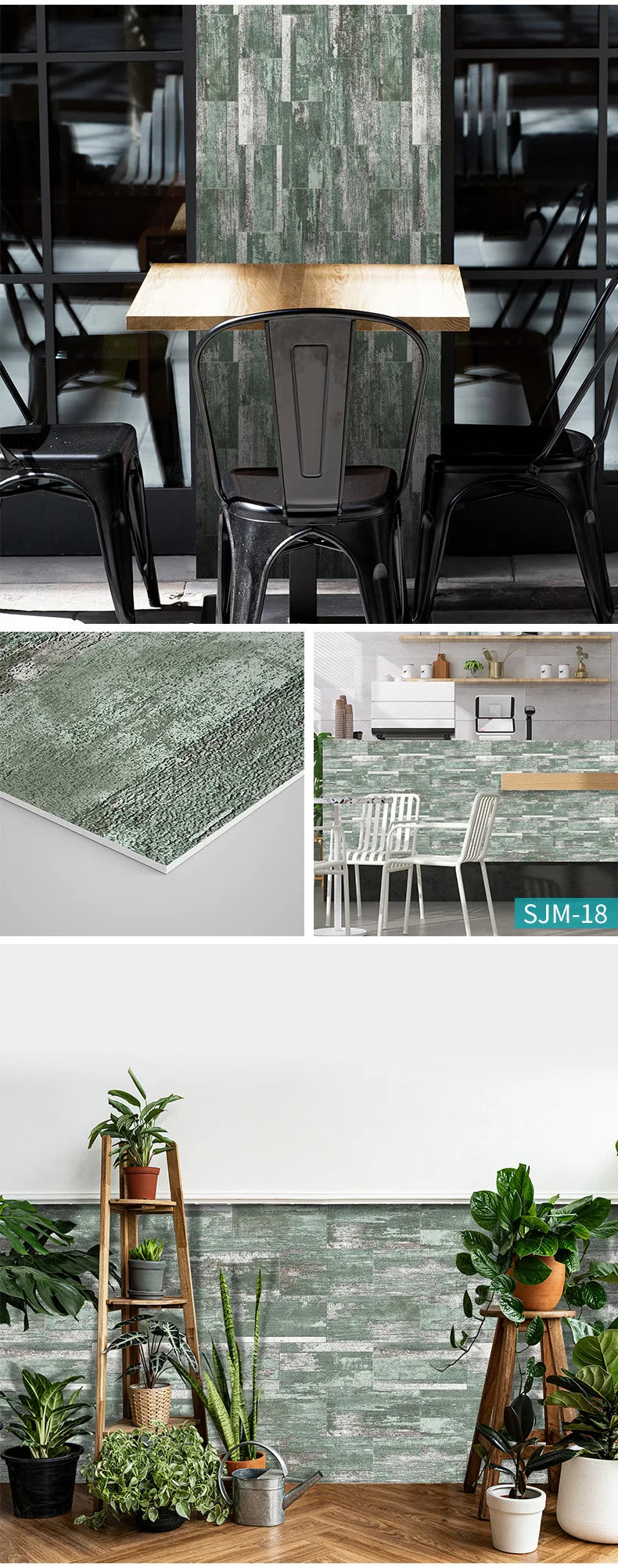 Waterproof Wall Panels - Removable Industrial Foam Decals, Moisture-Proof Matte PVC for Cafe Wall &amp; Commercial Space Decor