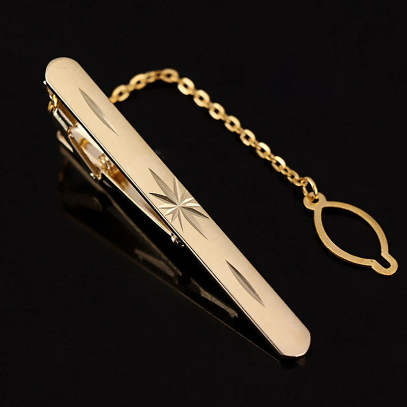 復古鍍金男士領帶夾，優雅派對之選