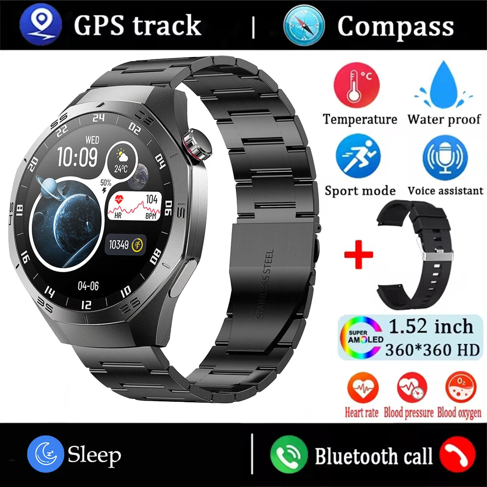 Đồng Hồ Thông Minh AMOLED 2025 GPS Chống Nước Men