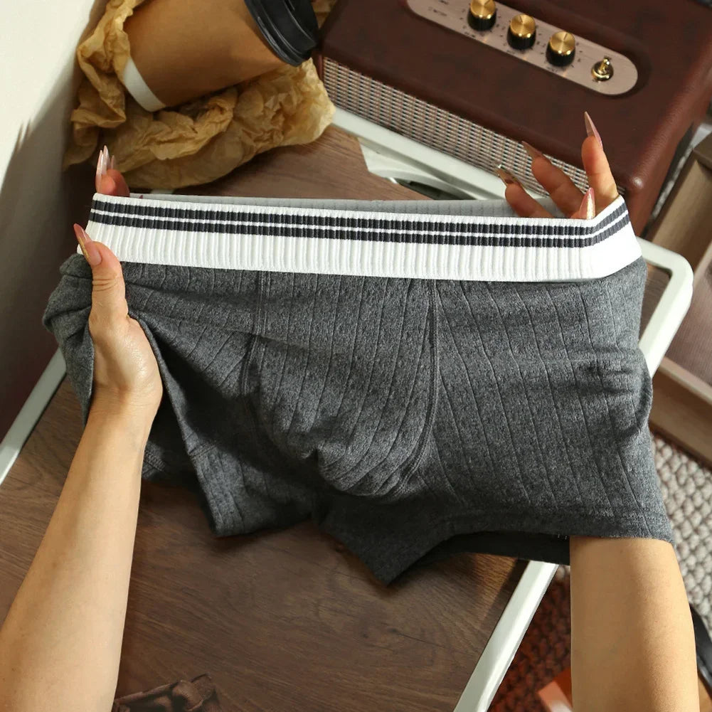 Men's Boxer Shorts with Striped Mid-Rise, Cool and Sexy